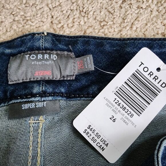 Torrid Jegging Jeans 26S Short 46x26 Blue High Rise Skinny 3 button - Picture 5 of 13